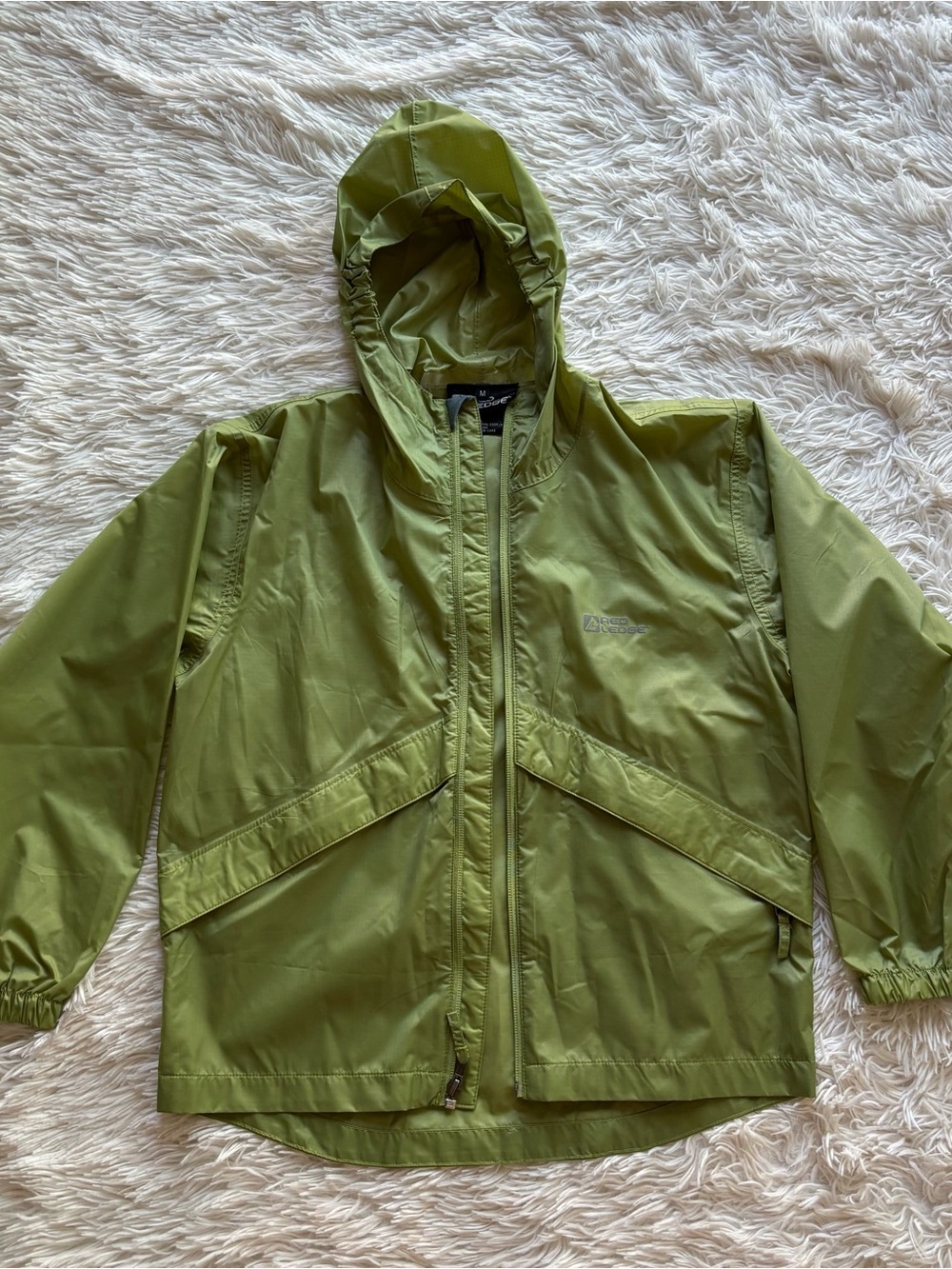 REI Kids' Hooded Raincoat in Olive Green